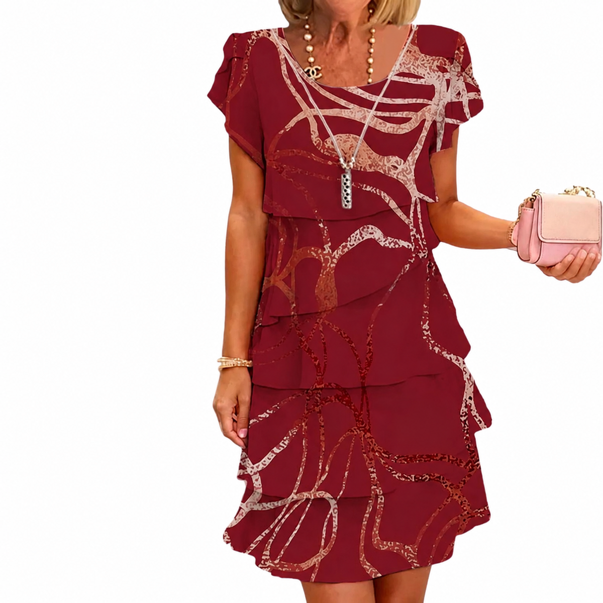Vestido Elegance Capas Abstract