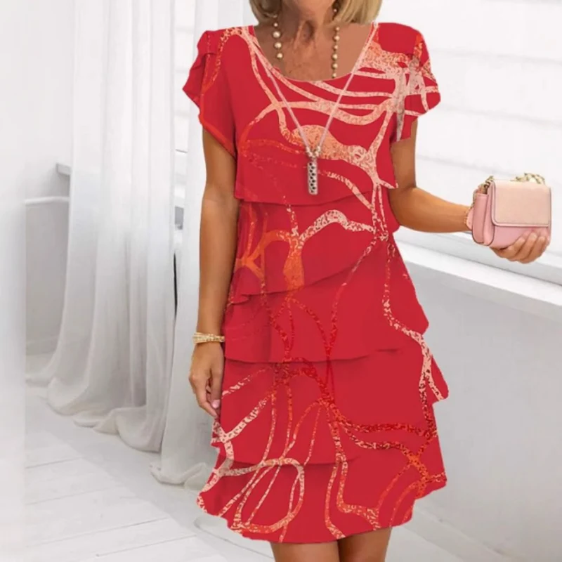 Vestido Elegance Capas Abstract